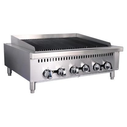 Picture of Black Diamond 36" Heavy Duty Gas Charbroiler, 6 Burners, in Stainless Steel