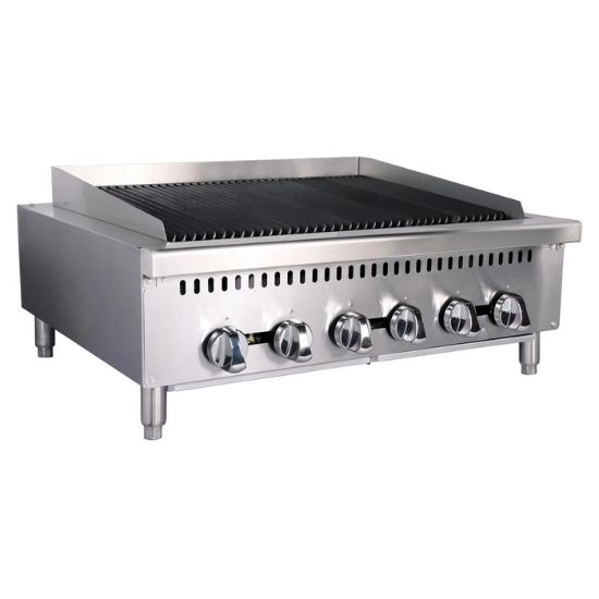 Picture of Black Diamond 36" Heavy Duty Gas Charbroiler, 6 Burners, in Stainless Steel
