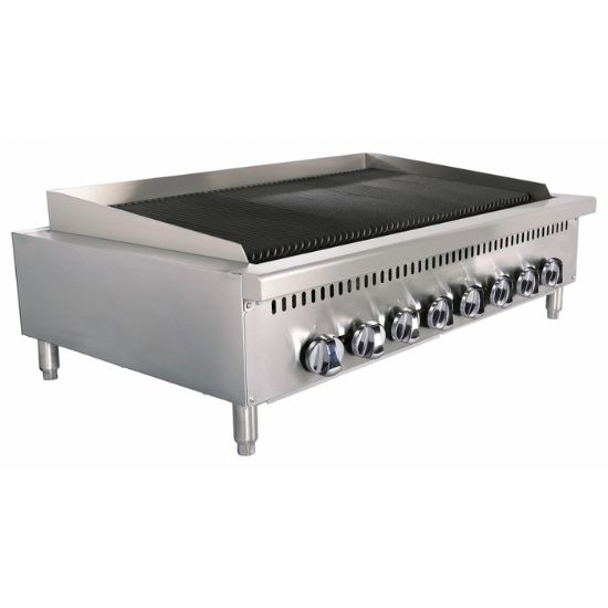Picture of Black Diamond 48" Heavy Duty Gas Charbroiler, 8 Burners, in Stainless Steel