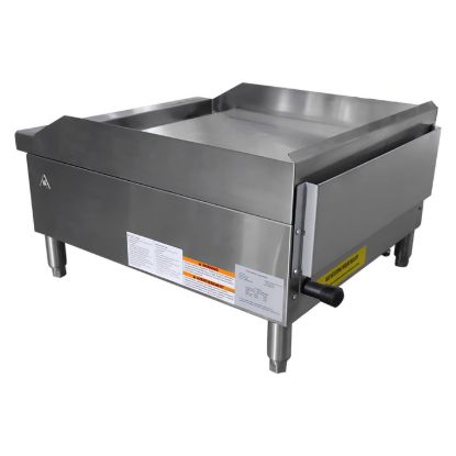 Picture of Black Diamond 24" Heavy Duty Thermostatic Gas Griddle, 2 Burners, in Stainless Steel