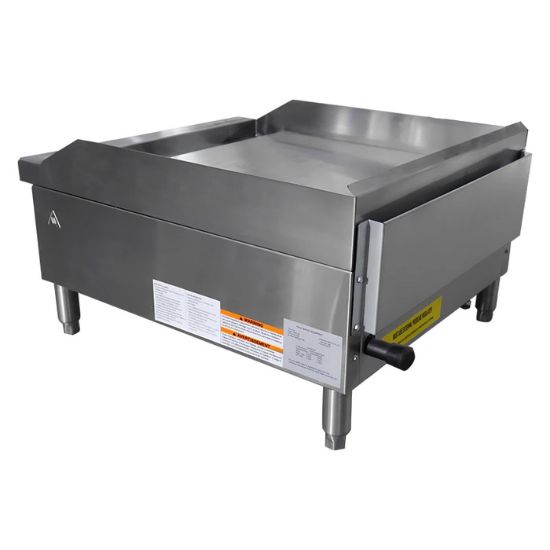 Picture of Black Diamond 24" Heavy Duty Thermostatic Gas Griddle, 2 Burners, in Stainless Steel