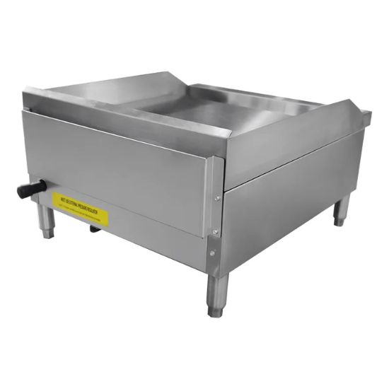 Picture of Black Diamond 24" Heavy Duty Thermostatic Gas Griddle, 2 Burners, in Stainless Steel
