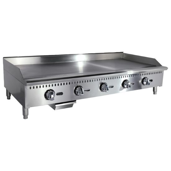 Picture of Black Diamond 60" Heavy Duty Thermostatic Gas Griddle, 5 Burner, in Stainless Steel