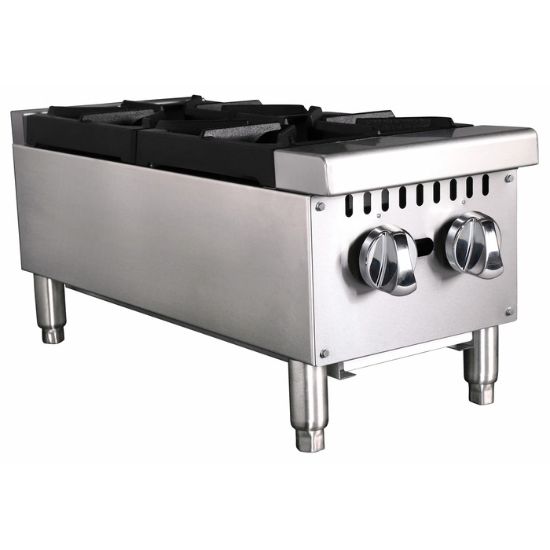 Picture of Black Diamond 12" Gas Hot Plate, 2 Burners, in Stainless Steel