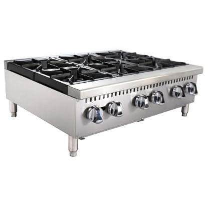 Picture of Black Diamond 36" Gas Hot Plate, 6 Burners, in Stainless Steel