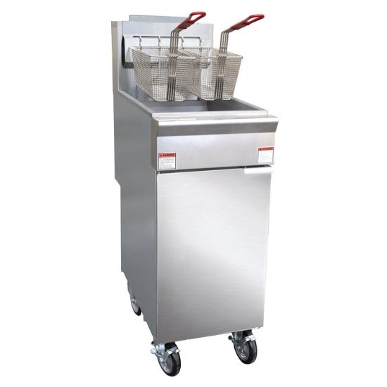 Picture of Black Diamond Gas Deep Fryer, Liquid Propane, 40 lb, 90K BTU, in Stainless Steel