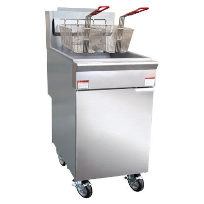 Picture of Black Diamond Gas Deep Fryer, Liquid Propane, 70 lb, 150K BTU, in Stainless Steel