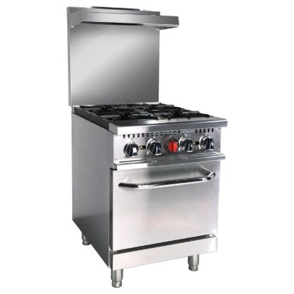 Picture of Black Diamond 24" Gas Range with Oven, 4 Burners, in Stainless Steel