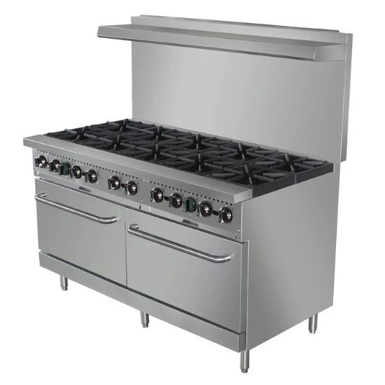 Picture of Black Diamond 60" Gas Range with Oven, 10 Burners, in Stainless Steel