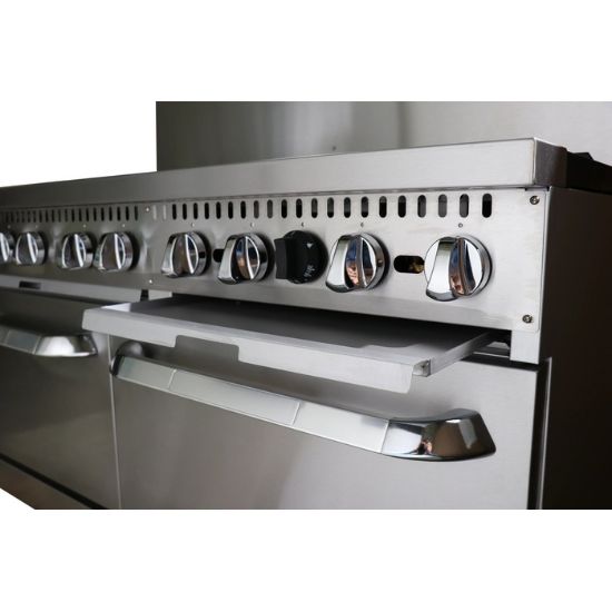 Picture of Black Diamond 60" Gas Range with Oven, 10 Burners, in Stainless Steel