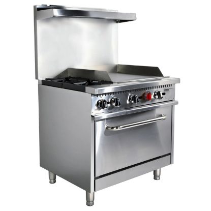 Picture of Black Diamond Gas Range with Griddle Combo, 36"W, in Stainless Steel