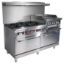 Picture of Black Diamond Gas Range with Raised Griddle-Broiler Combo, 60"W, in Stainless Steel