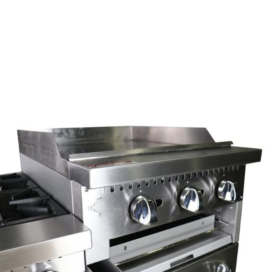 Picture of Black Diamond Gas Range with Raised Griddle-Broiler Combo, 60"W, in Stainless Steel