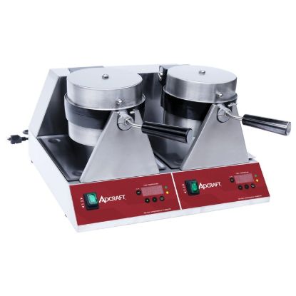 Picture of Adcraft Double Belgian Waffle Maker, 7", in Stainless Steel