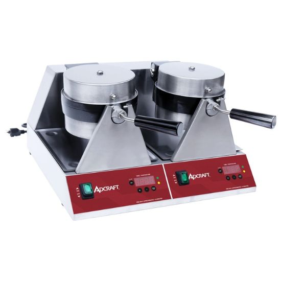 Picture of Adcraft Double Belgian Waffle Maker, 7", in Stainless Steel