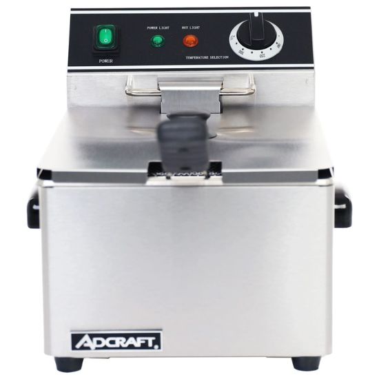 Picture of Adcraft Single Tank Deep Fryer, 6L, in Stainless Steel (DF-6L)