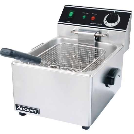 Picture of Adcraft Single Tank Deep Fryer, 6L, in Stainless Steel (DF-6L)