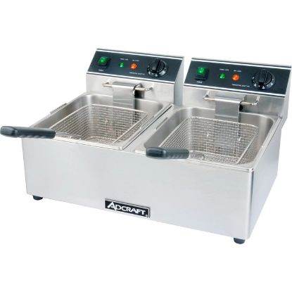 Picture of Adcraft Double Tank Deep Fryer, in Stainless Steel (DF-6L/2)