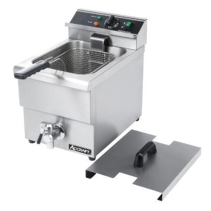 Picture of Adcraft Single Tank Deep Fryer with Faucet, 12L, in Stainless Steel (DF-12L)