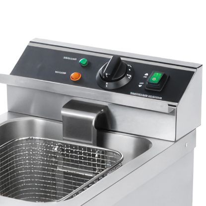 Picture of Adcraft Single Tank Deep Fryer with Faucet, 12L, in Stainless Steel (DF-12L)