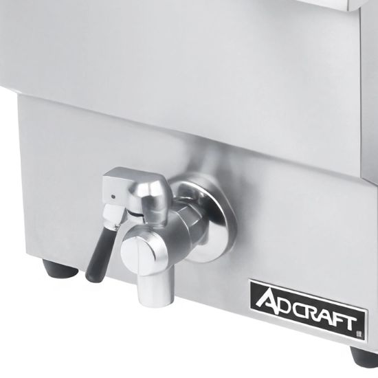 Picture of Adcraft Single Tank Deep Fryer with Faucet, 12L, in Stainless Steel (DF-12L)