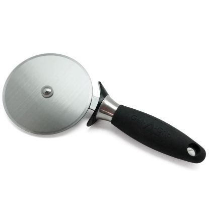 Picture of Adcraft Get-A-Grip Pizza Cutter with Santoprene Handle, in Stainless Steel/Black (GRP-4PC)