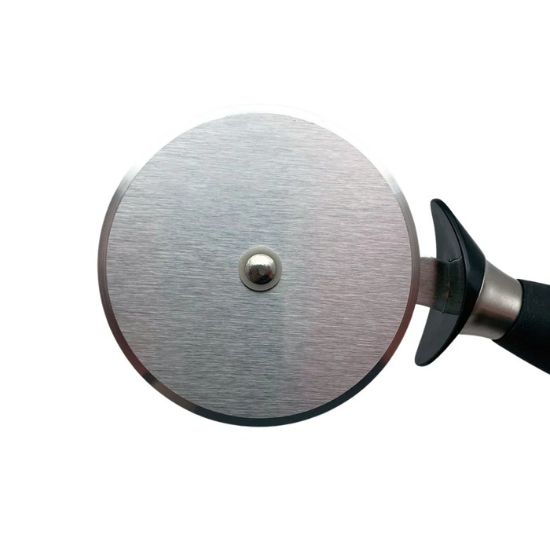 Picture of Adcraft Get-A-Grip Pizza Cutter with Santoprene Handle, in Stainless Steel/Black (GRP-4PC)