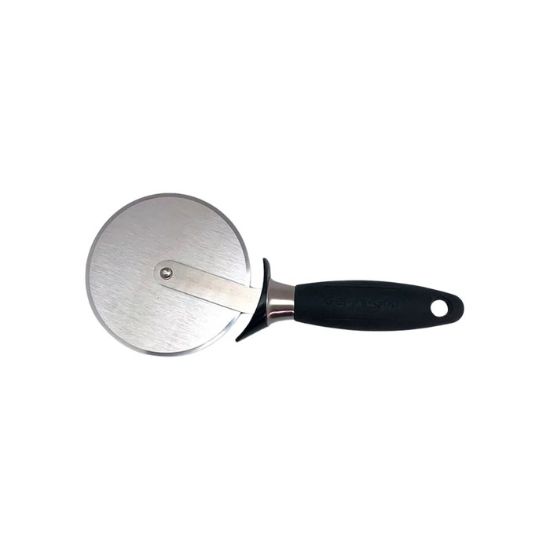 Picture of Adcraft Get-A-Grip Pizza Cutter with Santoprene Handle, in Stainless Steel/Black (GRP-4PC)