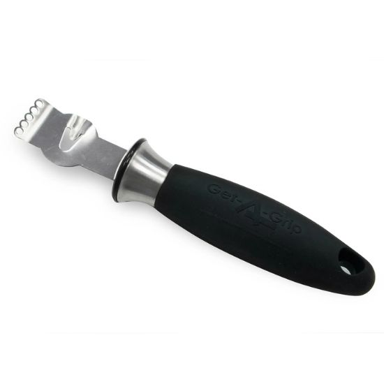Picture of Adcraft Get-A-Grip Zester/Peeler with Santoprene Handle, in Stainless Steel/Black