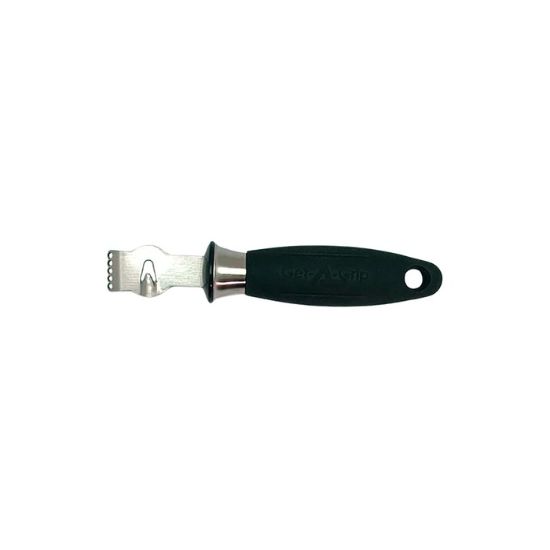 Picture of Adcraft Get-A-Grip Zester/Peeler with Santoprene Handle, in Stainless Steel/Black