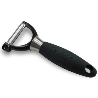 Picture of Adcraft Get-A-Grip Y Peeler with Santoprene Handle, in Stainless Steel/Black