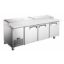 Picture of Grista Refrigerated Pizza Prep Table, 3 Solid Doors, 26.6 cu ft Capacity, in Stainless Steel