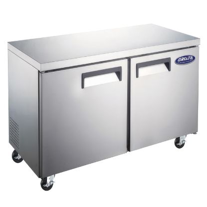 Picture of Grista Undercounter Freezer, Double Solid Doors, 11.9 cu ft Capacity, in Stainless Steel