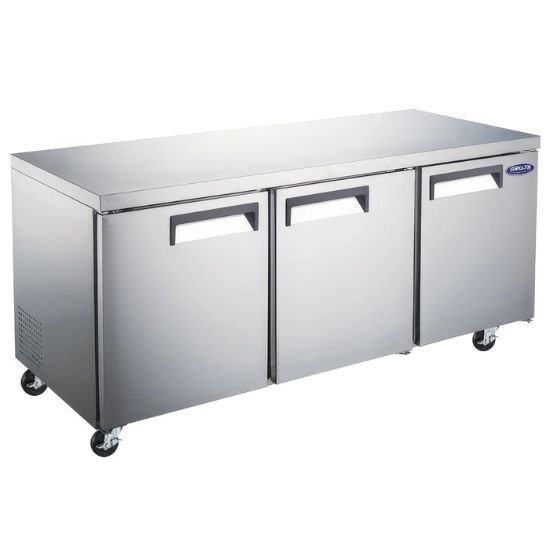 Picture of Grista Undercounter Refrigerator, Three Solid Doors, 18.9 cu ft Capacity, in Stainless Steel
