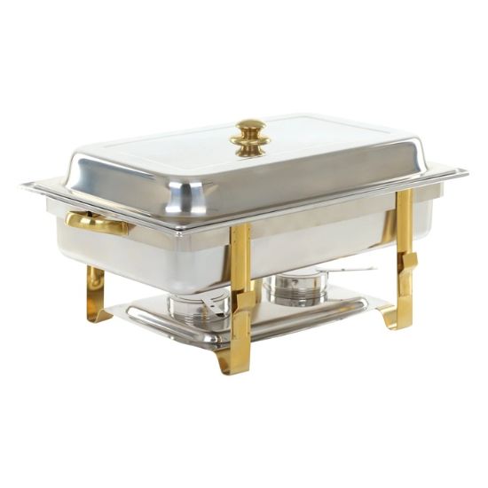 Picture of Adcraft Gold Riviera Chafer, 8qt., Oblong, Stainless Steel