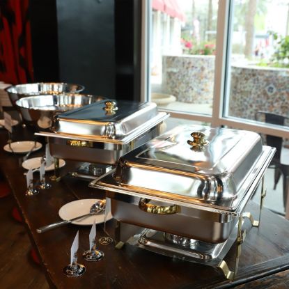 Picture of Adcraft Gold Riviera Chafer, 8qt., Oblong, Stainless Steel