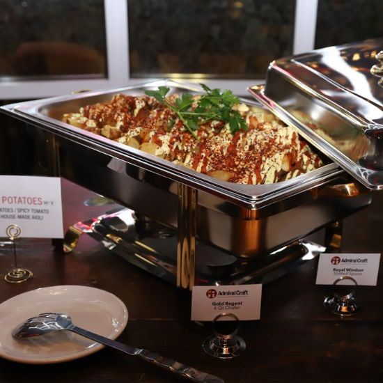 Picture of Adcraft Gold Riviera Chafer, 8qt., Oblong, Stainless Steel