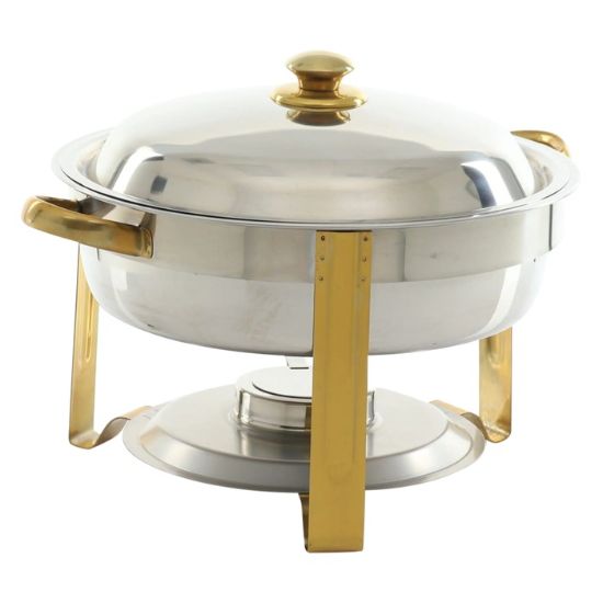 Picture of Adcraft Gold Royal Chafer, 4qt., Round, Stainless Steel
