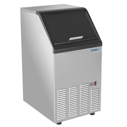 Picture of Lunar Ice Self-Contained Ice Machine, in Stainless Steel with Black Trim (LUIM-80)