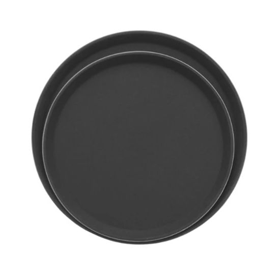 Picture of Adcraft Fiberglass Non-Skid Serving Tray 14" Round Black