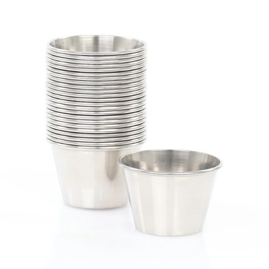 Picture of Adcraft Sauce 2-1/2 oz. Cups, Pack of 12, in Stainless Steel (Set of 2)