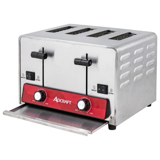 Picture of Adcraft Heavy Duty 4-Slice Commercial Toaster, 120V, in Stainless Steel
