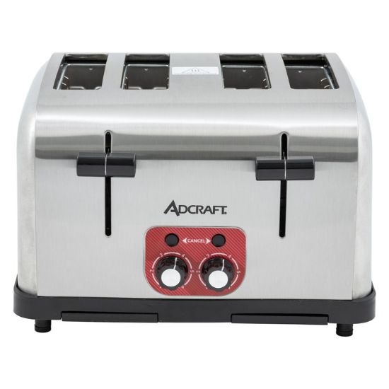 Picture of Adcraft Medium Duty 4-Slice Commercial Toaster, 120V, in Stainless Steel