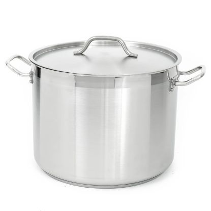 Picture of Adcraft SSP-32 Stock Pot, 32 Qt W/Cover, in Stainless Steel