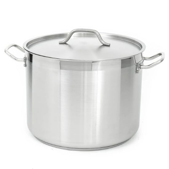 Picture of Adcraft SSP-32 Stock Pot, 32 Qt W/Cover, in Stainless Steel