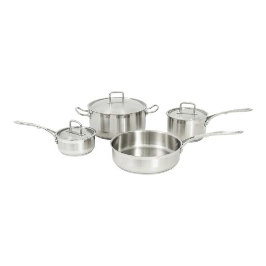 Picture of Adcraft Deluxe 7-Piece Cookware Set, 18/8 Stainless Steel