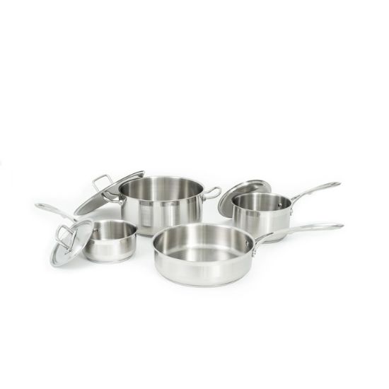 Picture of Adcraft Deluxe 7-Piece Cookware Set, 18/8 Stainless Steel