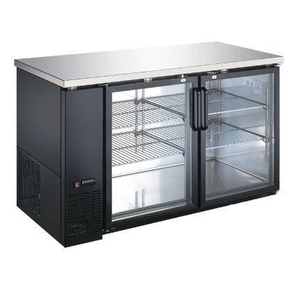 Picture of U-Star 2 Glass Door Back Bar Cooler, in Black (USBB-5928G)