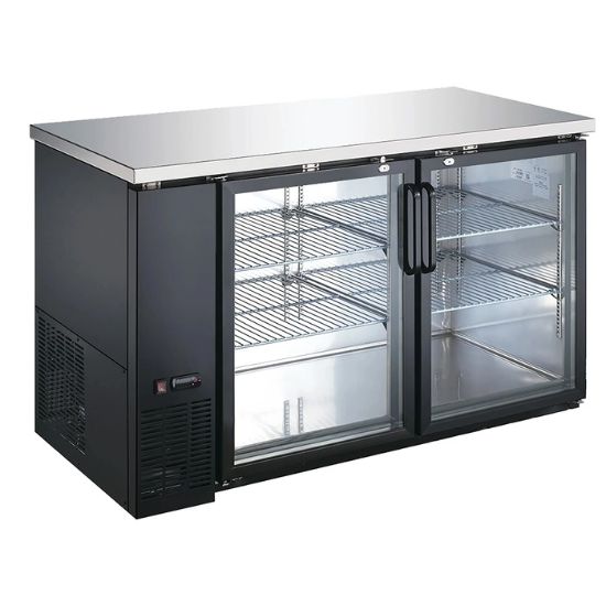 Picture of U-Star 2 Glass Door Back Bar Cooler, in Black (USBB-5928G)