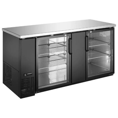 Picture of U-Star 2 Glass Door Back Bar Cooler, in Black (USBB-6928G)